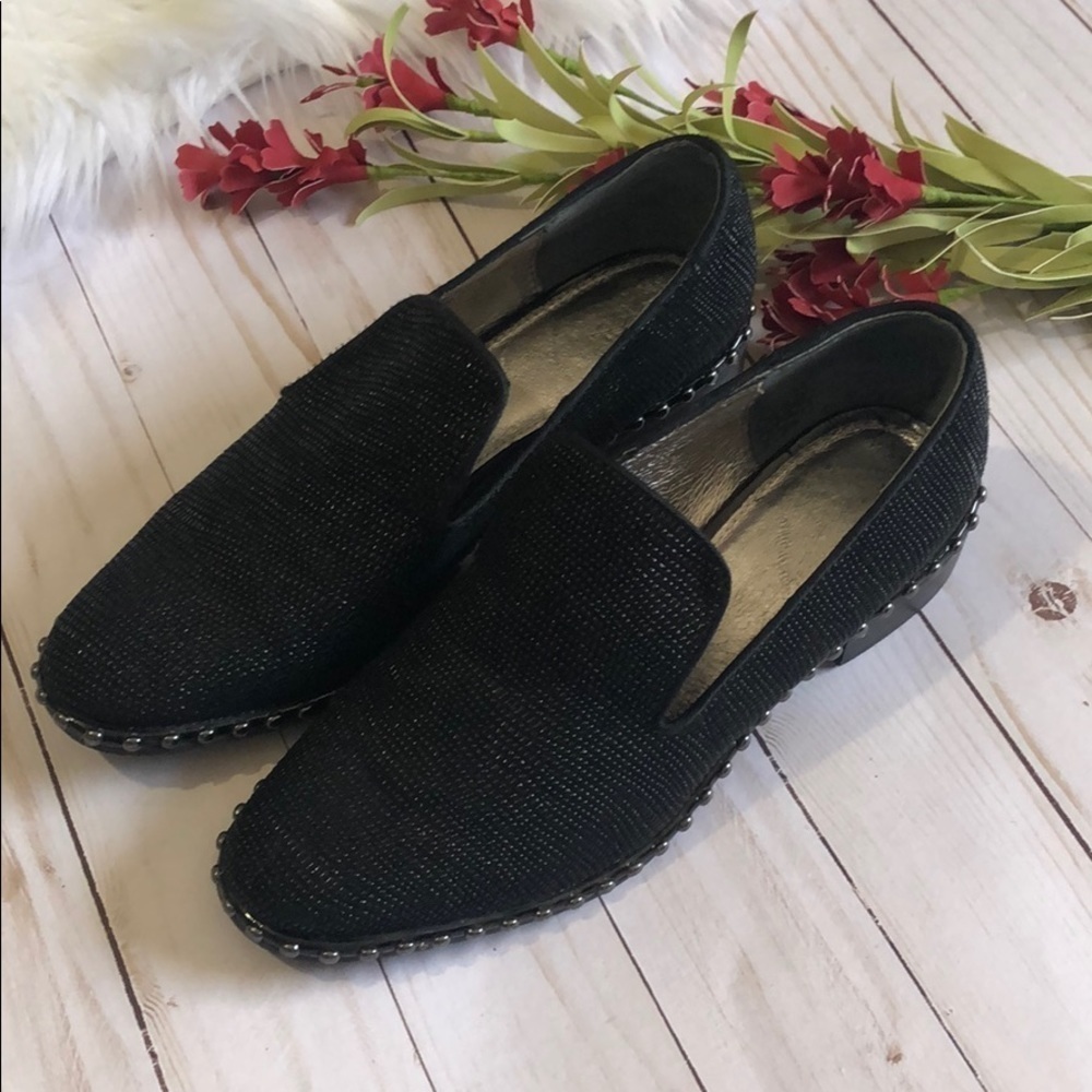 Adrianna Papell black shiny studded shoes 5.5 EUC - Picture 3 of 6